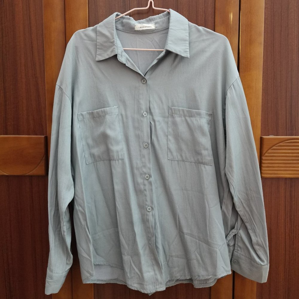 Vata Women's Long Sleeve Button Down Blouses Blue